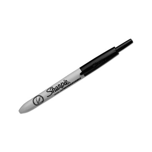 Retractable Permanent Marker, Extra-fine Needle Tip, Black