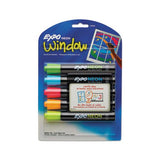 Neon Windows Dry Erase Marker, Broad Bullet Tip, Assorted Colors, 5-pack
