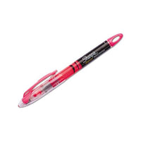 Liquid Pen Style Highlighters, Chisel Tip, Fluorescent Pink, Dozen
