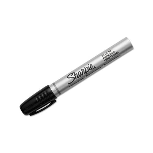 Durable Metal Barrel Permanent Marker, Medium Bullet Tip, Black