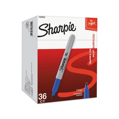 Fine Tip Permanent Marker, Blue, 36-pack