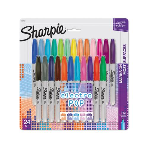 Fine Tip Permanent Marker, Assorted Colors, 24-pack