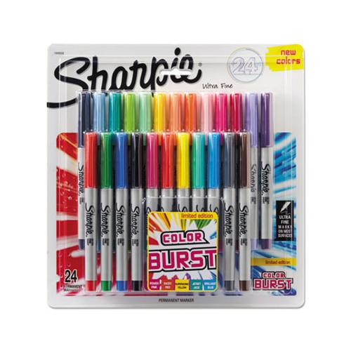 Ultra Fine Tip Permanent Marker, Extra-fine Needle Tip, Assorted Color Burst & Classic Colors, 24-pack