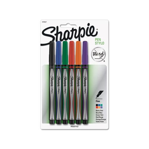 Water-resistant Ink Stick Plastic Point Pen, 0.5 Mm, Assorted Ink-barrel, 6-pack