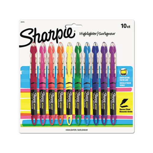 Liquid Pen Style Highlighters, Chisel Tip, Assorted Colors, 10-set