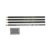 Scholar Graphite Pencil Set, 2 Mm, Assorted Lead Hardness Ratings, Black Lead, Dark Green Barrel, 4-set