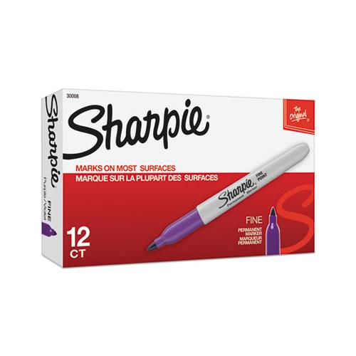 Fine Tip Permanent Marker, Purple, Dozen