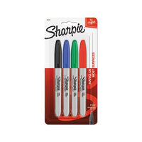 Fine Tip Permanent Marker, Assorted Colors, 4-set