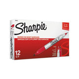 Twin-tip Permanent Marker, Fine-extra-fine Bullet Tip, Red, Dozen