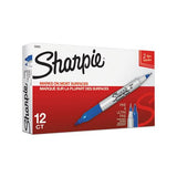 Twin-tip Permanent Marker, Fine-extra-fine Bullet Tip, Blue, Dozen