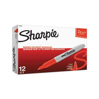 Super Permanent Marker, Fine Bullet Tip, Red, Dozen