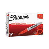 Super Permanent Marker, Fine Bullet Tip, Red, Dozen