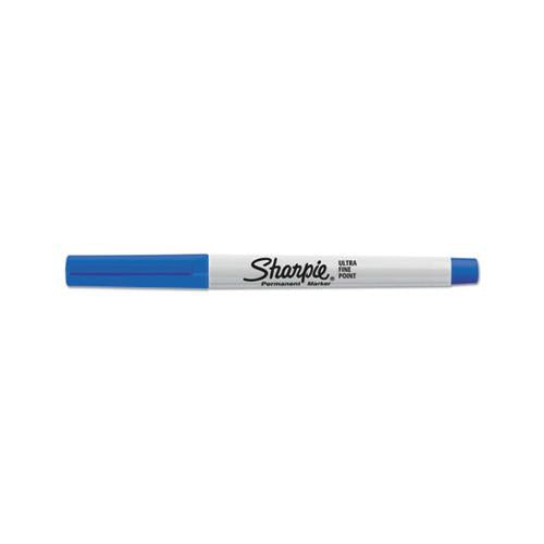 Ultra Fine Tip Permanent Marker, Extra-fine Needle Tip, Blue, Dozen