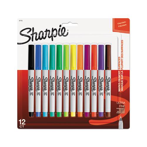 Ultra Fine Tip Permanent Marker, Extra-fine Needle Tip, Assorted Colors, Dozen