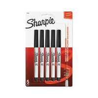 Ultra Fine Tip Permanent Marker, Extra-fine Needle Tip, Black, 5-pack