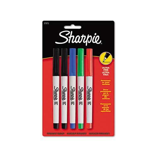 Ultra Fine Tip Permanent Marker, Extra-fine Needle Tip, Assorted Colors, 5-set