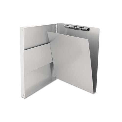 Snapak Aluminum Side-open Forms Folder, 1-2" Clip Cap, 8 1-2 X 12 Sheets, Silver