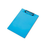 Acrylic Clipboard, 1-2" Capacity, Holds 8-1-2w X 12h, Transparent Blue