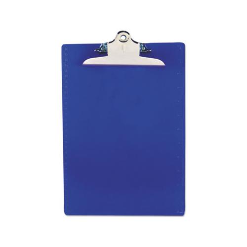 Recycled Plastic Clipboard With Ruler Edge, 1" Clip Cap, 8 1-2 X 12 Sheets, Blue