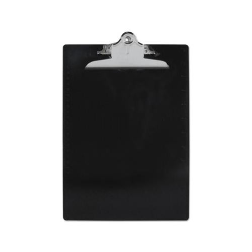 Recycled Plastic Clipboard With Ruler Edge, 1" Clip Cap, 8 1-2 X 12 Sheet, Black