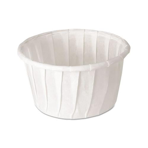 Treated Paper Soufflé Portion Cups, 1 1-4 Oz., White, 250-bag