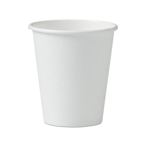 Single-sided Poly Paper Hot Cups, 6oz, White, 50-pack, 20 Packs-carton
