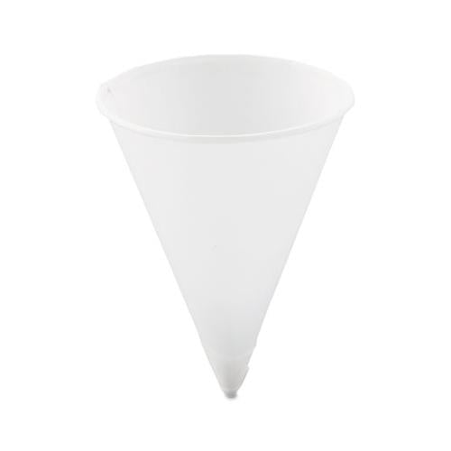 Cone Water Cups, Paper, 4oz, Rolled Rim, White, 200-bag, 25 Bags-carton