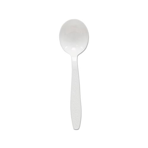 Heavyweight Polystyrene Soup Spoons, Guildware Design, White, 1000-carton