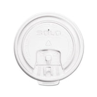 Lift Back And Lock Tab Cup Lids, For 8oz Cups, White, 100-sleeve, 10 Sleeves-ct