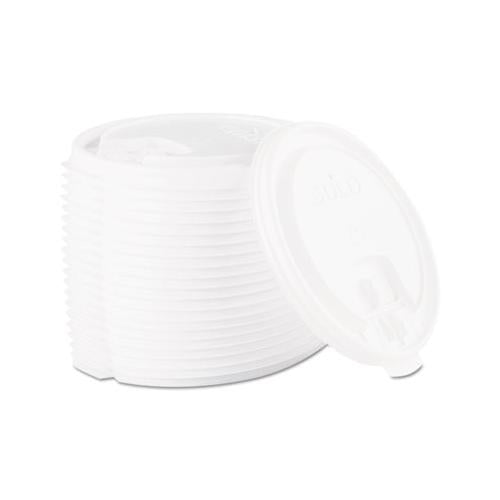 Lift Back And Lock Tab Cup Lids, 10-24 Oz Cups, White, 100-sleeve, 10 Sleeves-carton