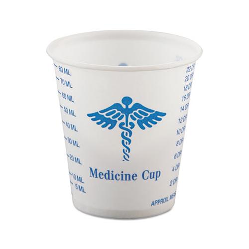 Paper Medical & Dental Graduated Cups, 3oz, White-blue, 100-bag, 50 Bags-carton