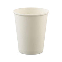 Uncoated Paper Cups, Hot Drink, 8oz, White, 1000-carton