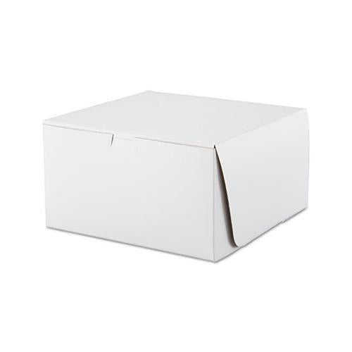 Tuck-top Bakery Boxes, 10 X 10 X 5.5, White, 100-carton