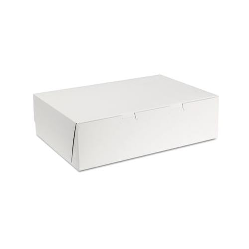 Tuck-top Bakery Boxes, 14 X 10 X 4, White, 100-carton