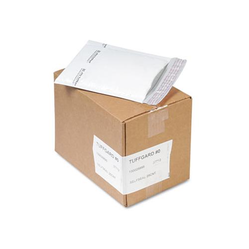 Jiffy Tuffgard Self-seal Cushioned Mailer, #0, Barrier Bubble Lining, Self-adhesive Closure, 6 X 10, White, 25-carton