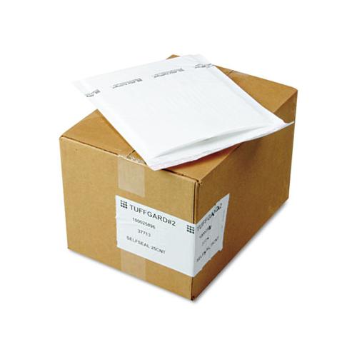 Jiffy Tuffgard Self-seal Cushioned Mailer, #2, Barrier Bubble Lining, Self-adhesive Closure, 8.5 X 12, White, 25-carton