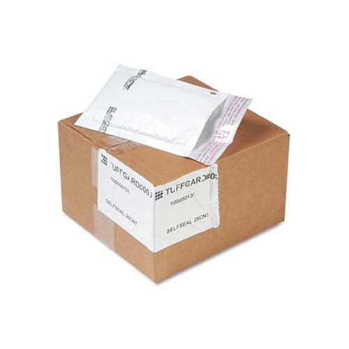 Jiffy Tuffgard Self-seal Cushioned Mailer, #000, Barrier Bubble Lining, Self-adhesive Closure, 4 X 8, White, 25-carton