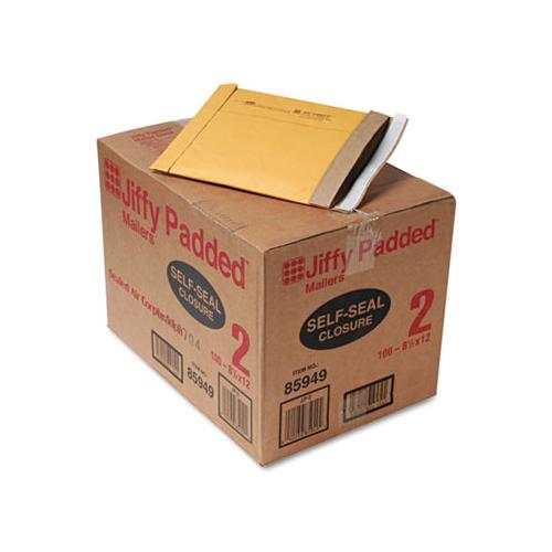 Jiffy Padded Mailer, #2, Paper Lining, Self-adhesive Closure, 8.5 X 12, Natural Kraft, 100-carton