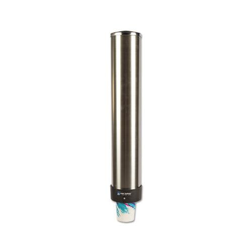 Large Water Cup Dispenser W-removable Cap, Wall Mounted, Stainless Steel