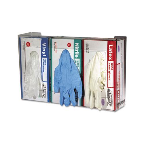 Clear Plexiglas Disposable Glove Dispenser, Three-box, 18w X 3 3-4d X 10h