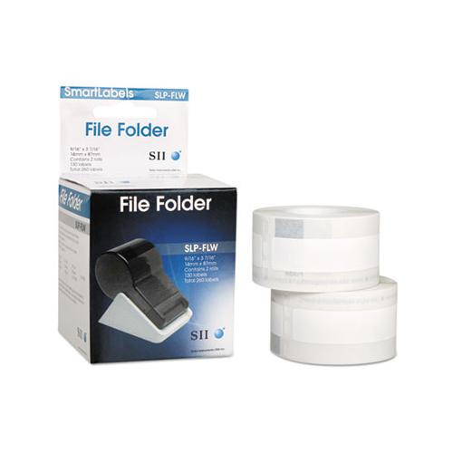 Self-adhesive File Folder Labels, 0.56" X 3.43", White, 260-box