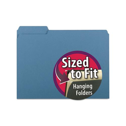 Interior File Folders, 1-3-cut Tabs, Letter Size, Blue, 100-box