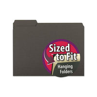 Interior File Folders, 1-3-cut Tabs, Letter Size, Black-gray, 100-box