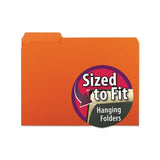Interior File Folders, 1-3-cut Tabs, Letter Size, Orange, 100-box