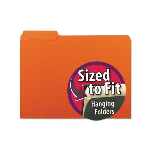 Interior File Folders, 1-3-cut Tabs, Letter Size, Orange, 100-box