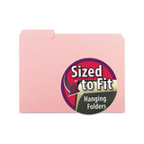 Interior File Folders, 1-3-cut Tabs, Letter Size, Pink, 100-box