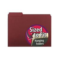 Interior File Folders, 1-3-cut Tabs, Letter Size, Maroon, 100-box
