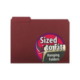 Interior File Folders, 1-3-cut Tabs, Letter Size, Maroon, 100-box