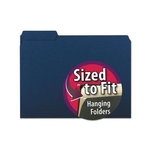 Interior File Folders, 1-3-cut Tabs, Letter Size, Navy Blue, 100-box