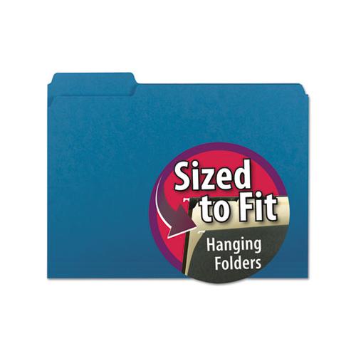 Interior File Folders, 1-3-cut Tabs, Letter Size, Sky Blue, 100-box